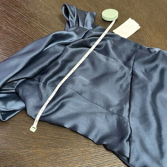 ASOS Design Blue Occasion Maxi Dress Off Shoulder Formal Gown Party - Picture 8 of 11